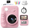 TIATUA Kids Instant Print Camera: HD Screen, 1080P, Pink