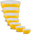 Colorful Yellow Mixing Bowls With Airtight Lids for Kitchen
