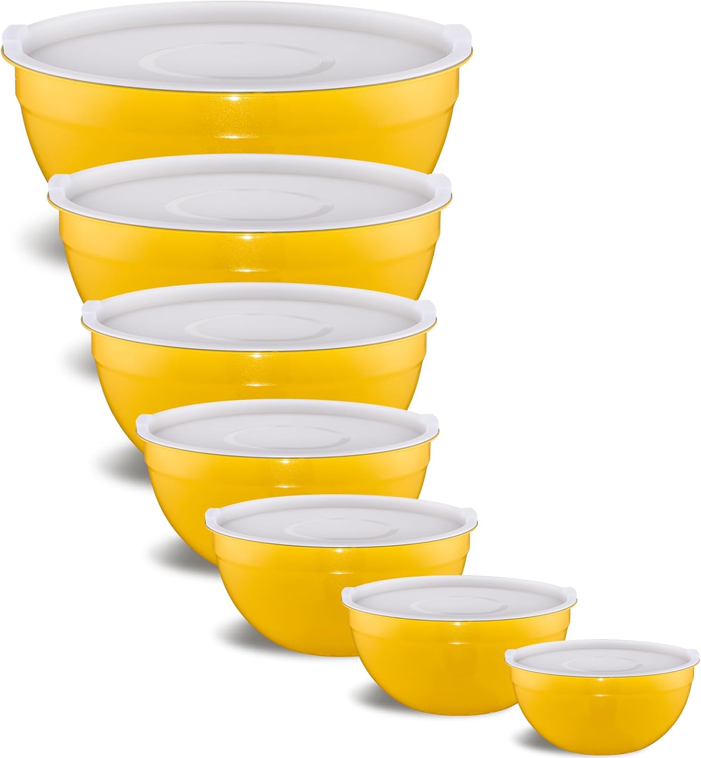 Colorful Yellow Mixing Bowls With Airtight Lids for Kitchen