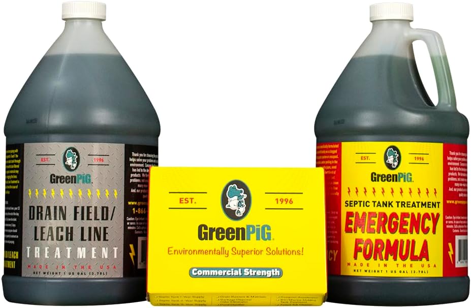 GREEN PIG Drain Field Cleaner for Septic Safe Clog Removal