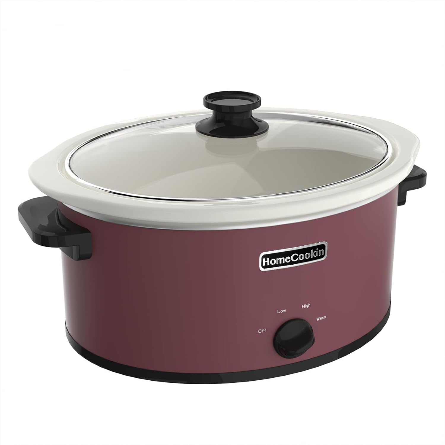 6 Quart Slow Cooker Oval Manual Pot with 3 Cooking Settings