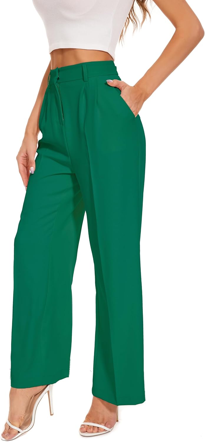 Wide Leg Pants for Women - High Elastic Waist Business Trousers