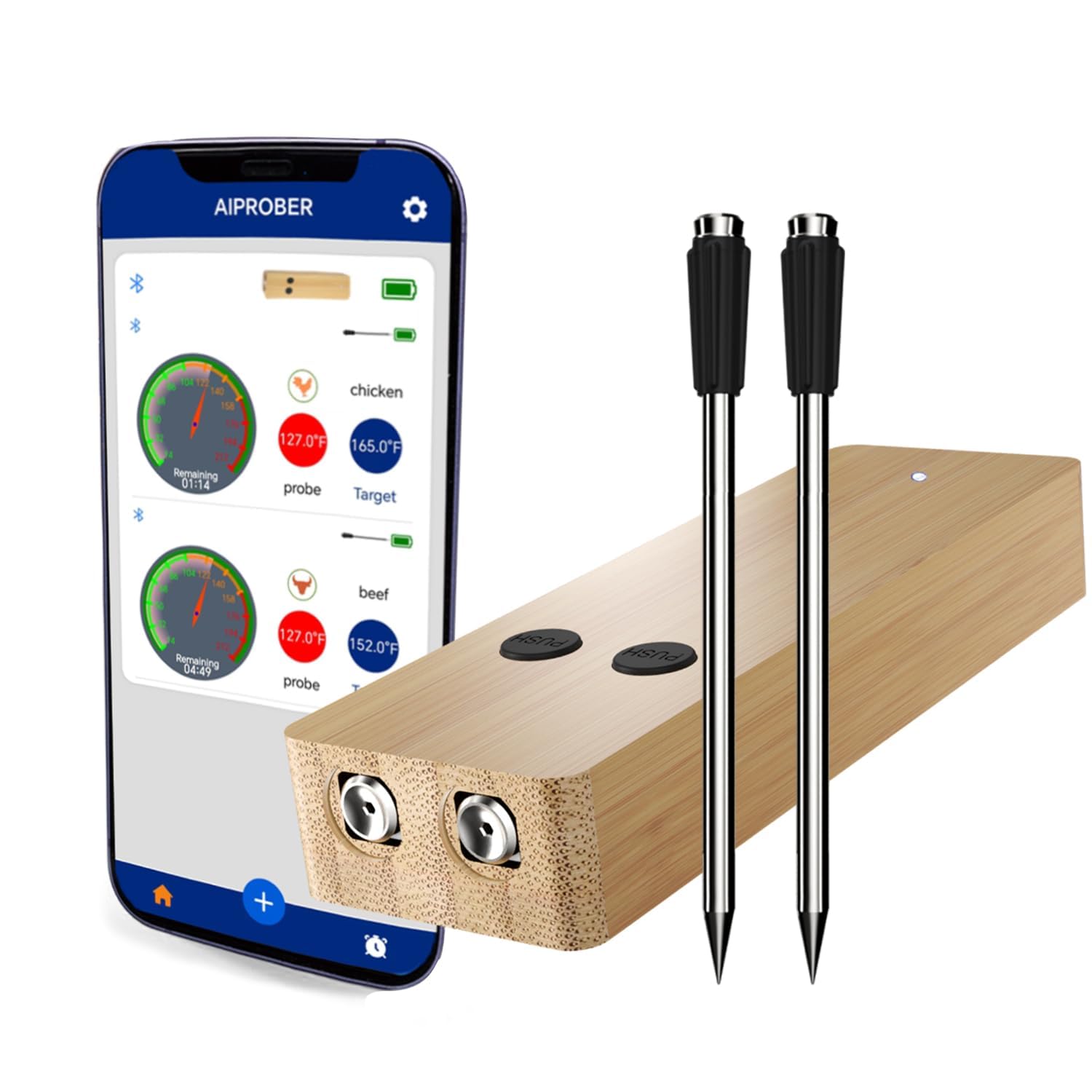 800FT Bluetooth Meat Thermometer - Smart BBQ Savior