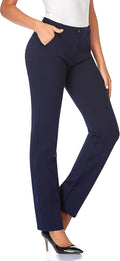 Women's Stretchy Straight Dress Pants with Pockets - Tall to Petite