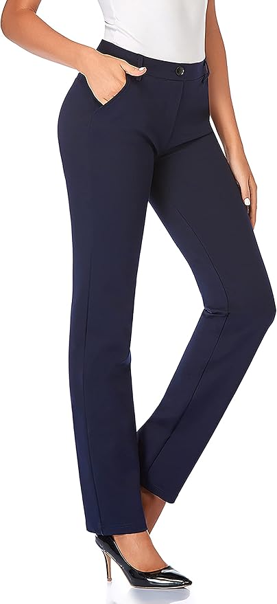 Tapata Women's Stretchy Straight Dress Pants for Office Work