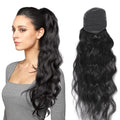 LUMIERE Human Hair Drawstring Ponytail 24in - Natural Wavy Volume