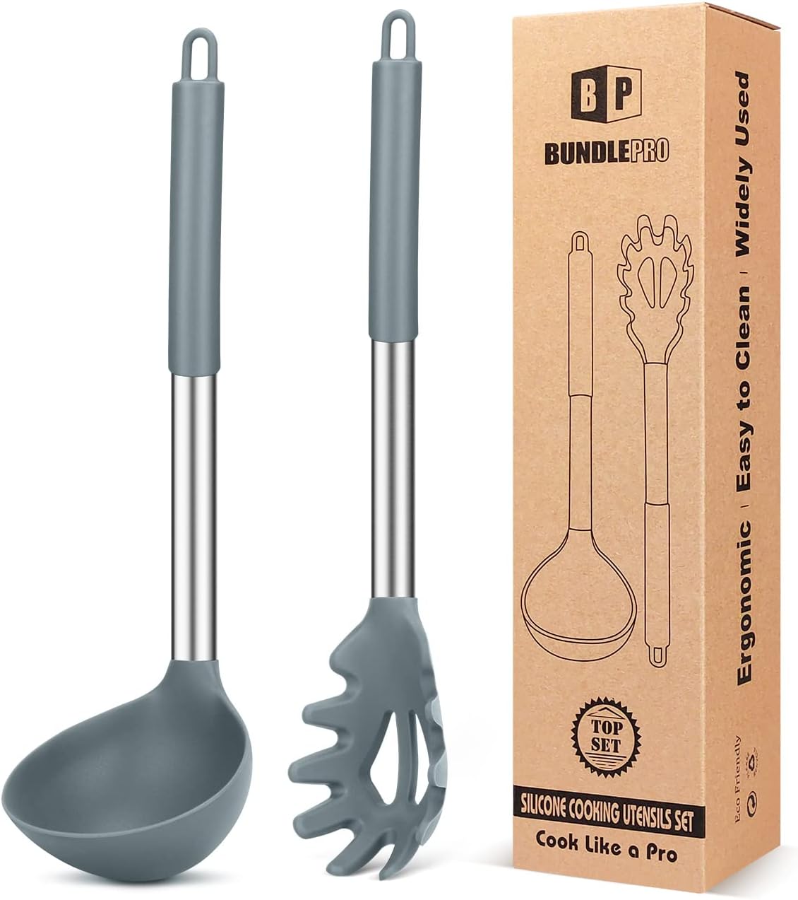 Non-Stick Silicone Pasta Fork & Ladle Set for Effortless Cooking