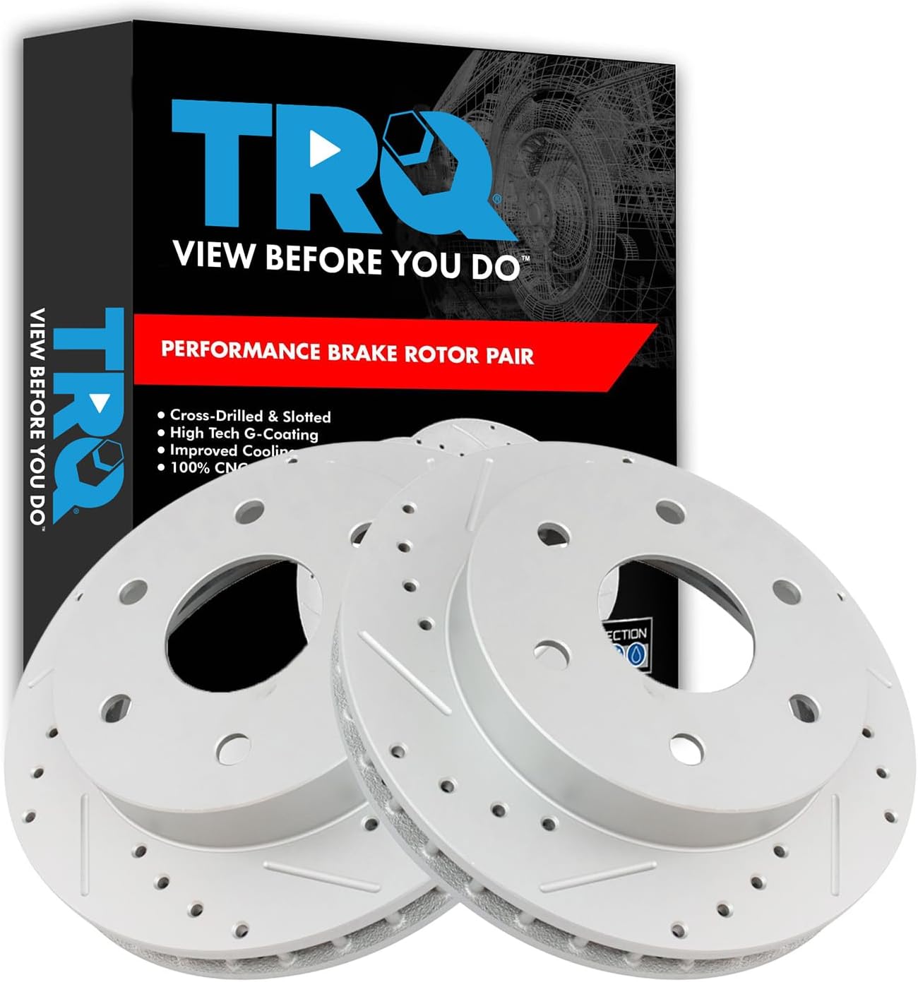 Premium G-Coated Front Brake Rotors Set for 92-00 SUVs