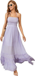 R.YIposha Women's Sleeveless Halter Bohemian Maxi Dress - Beach Ready