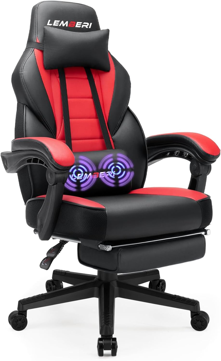 LEMBERI Big and Tall Gamer Chair with Footrest for Adults