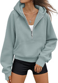 AUTOMET Womens Hoodies Fleece Half Zip Crop Sweatshirt - Cozy Fit