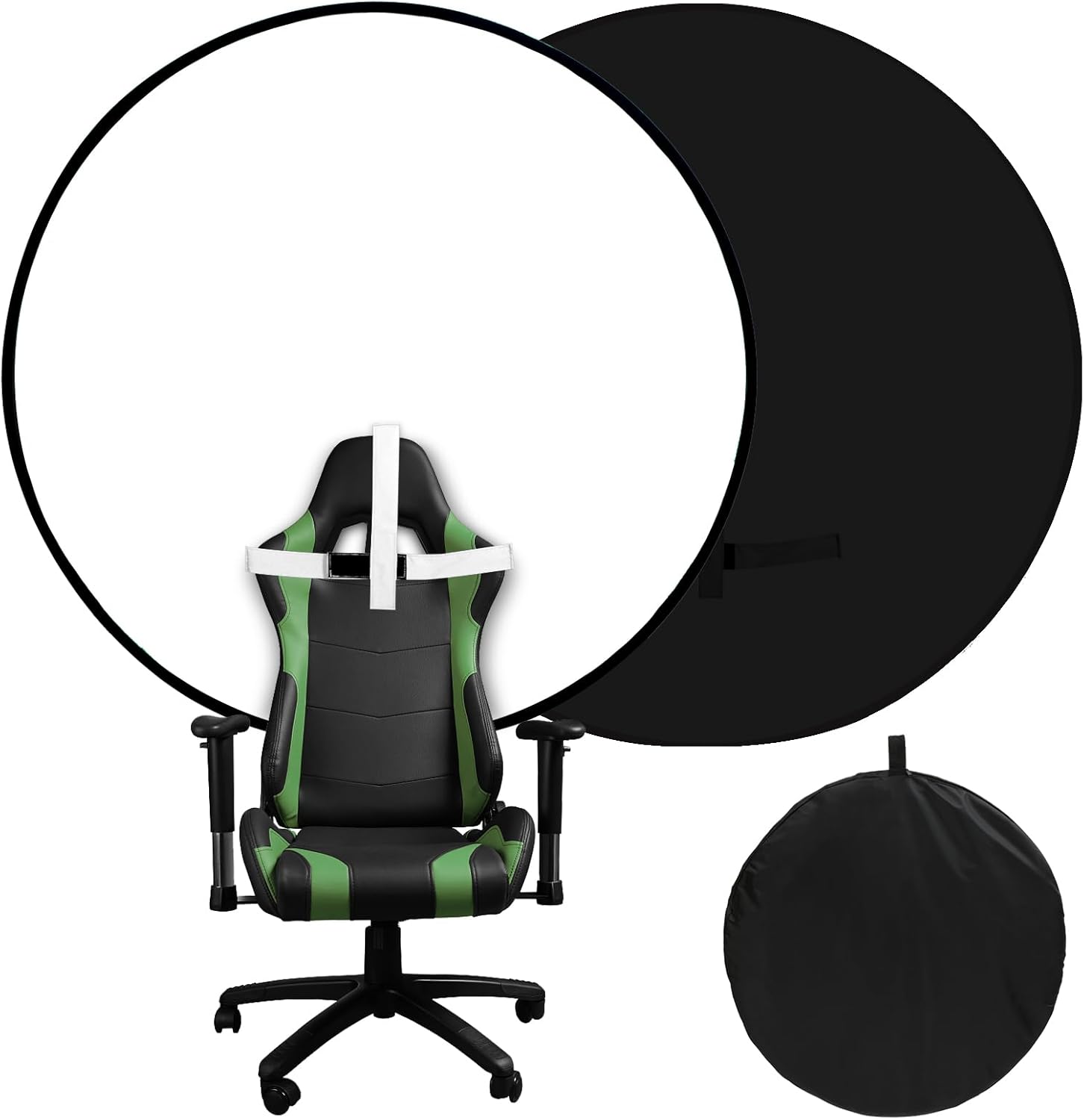 Portable Black White Screen Chair for Video Chats and Photography