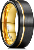 Tungsten Carbide Men's Grooved Wedding Band 6/7/8mm - Comfort Fit