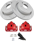 TRQ Rear Brake Pad & Rotor Kit Compatible with 2007-2018 Ram