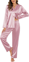 Ekouaer Silk Pajamas for Women - Comfy 2 Piece Satin Set