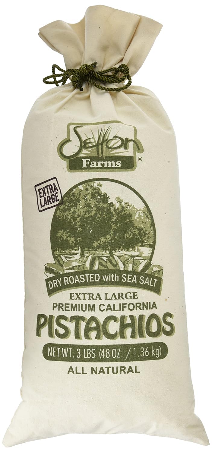 Extra Large Dry Roasted and Salted Pistachios in Burlap Bag