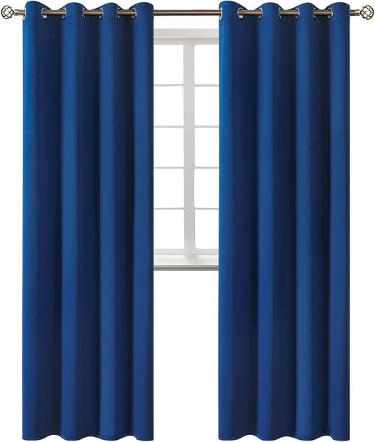 BGment Blackout Curtains for Bedroom - Royal Blue Grommet Panels