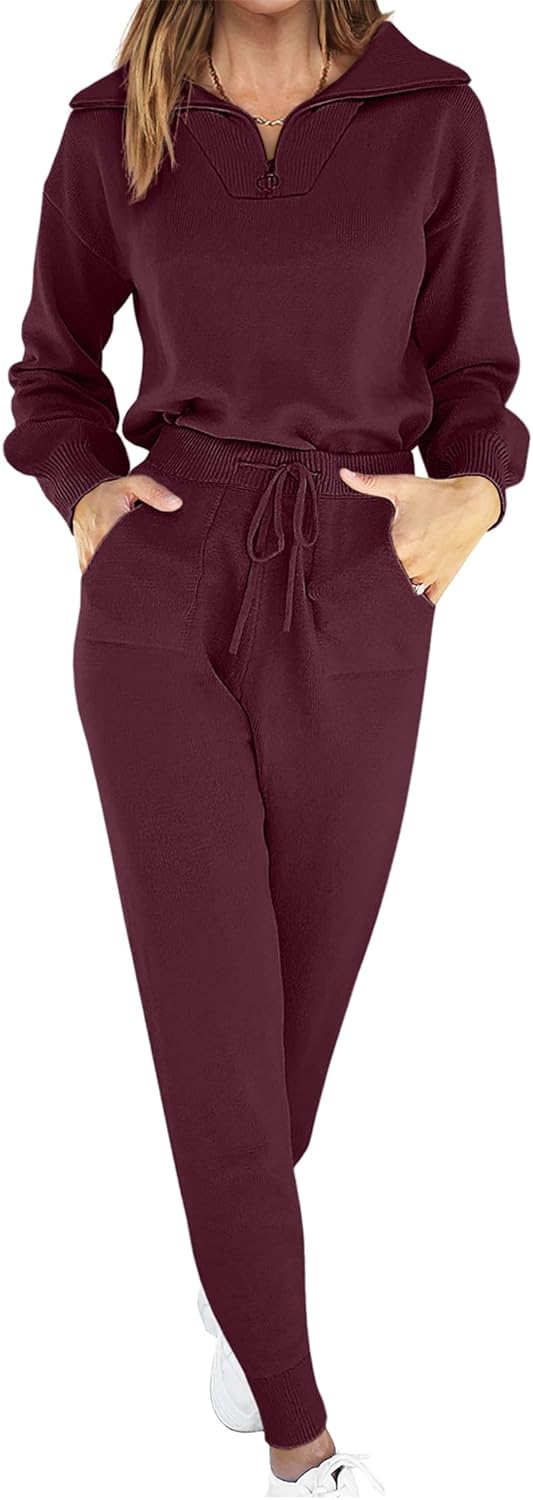 Stylish ANRABESS Women's Two Piece Sweater Lounge Set