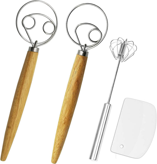 Premium Stainless Steel Dough Whisk Set