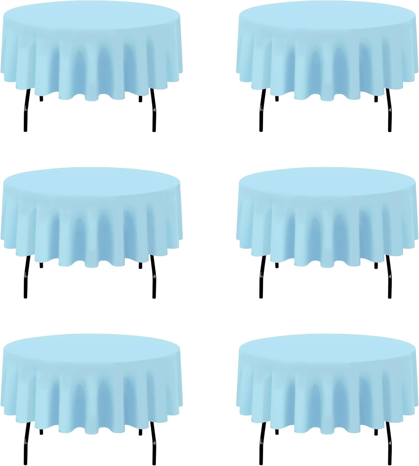 Light Blue Round Tablecloths 90 Inch for Elegant Events