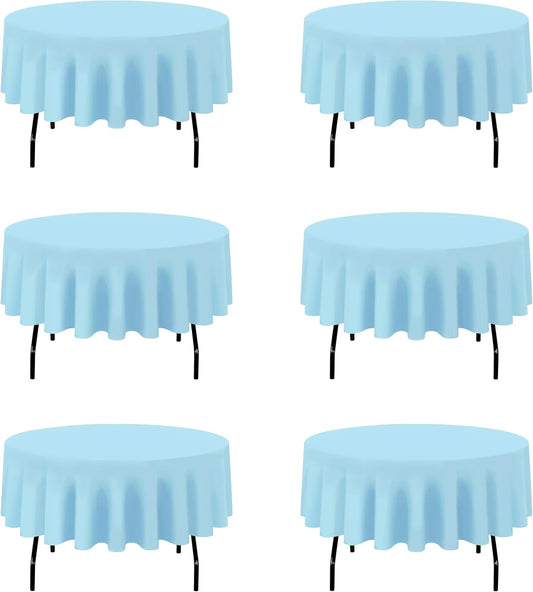 Light Blue Round Tablecloths 90 Inch for Elegant Events