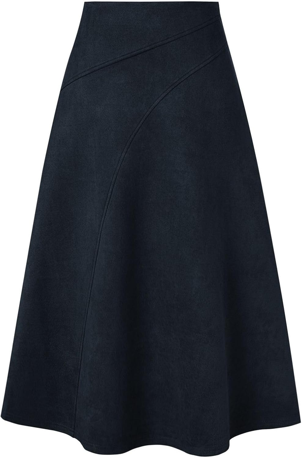 Kate Kasin Women's Suede Midi Skirt for Fall and Winter Style