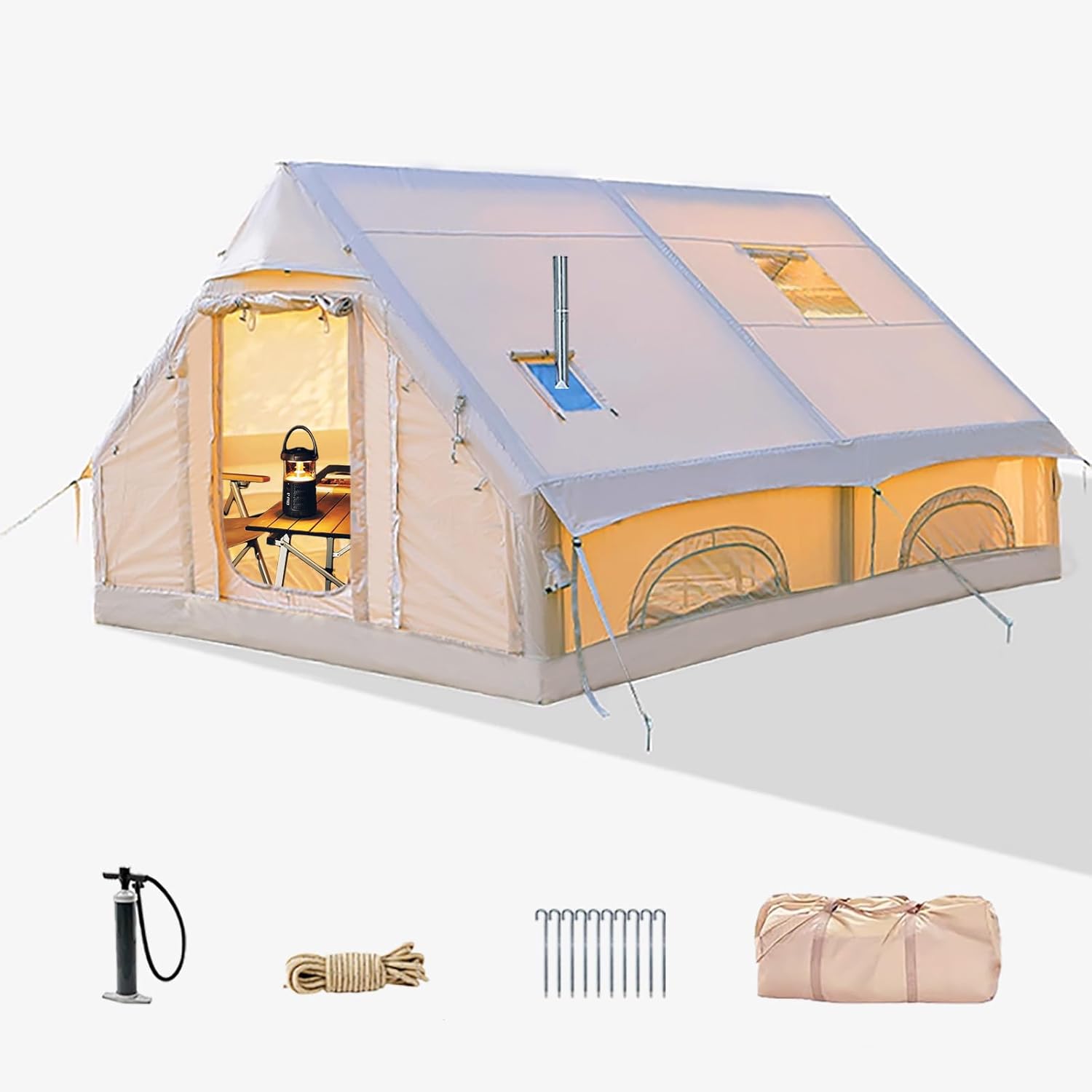 Spacious Inflatable Camping Tent - Easy Setup, Portable