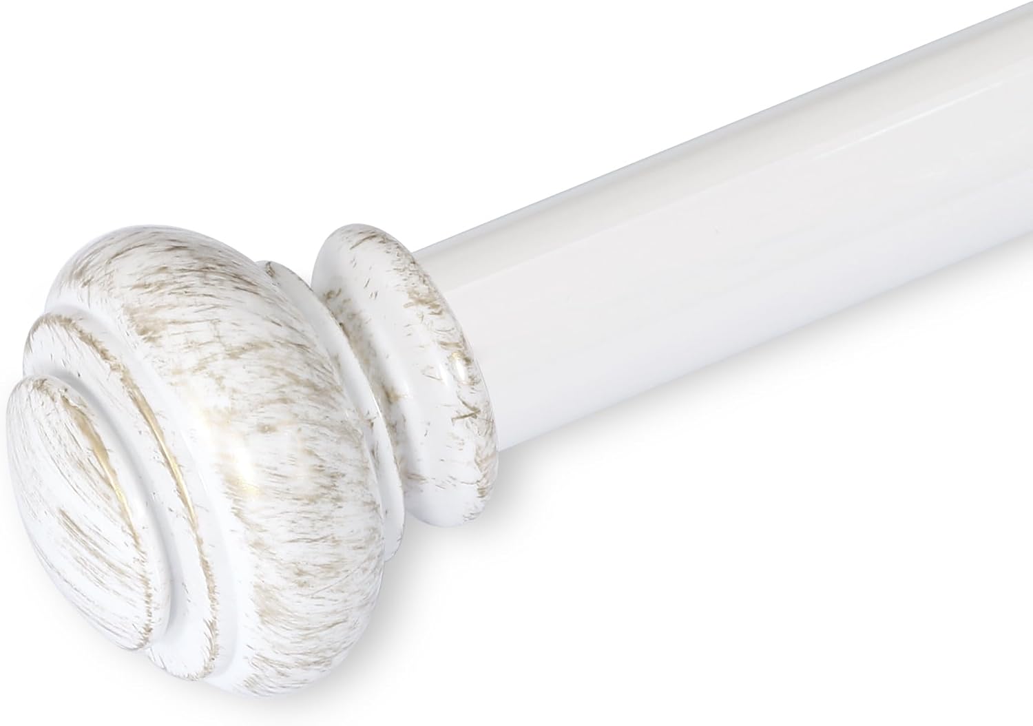 Adjustable White & Gold Curtain Rod - Elegant Home Upgrade!