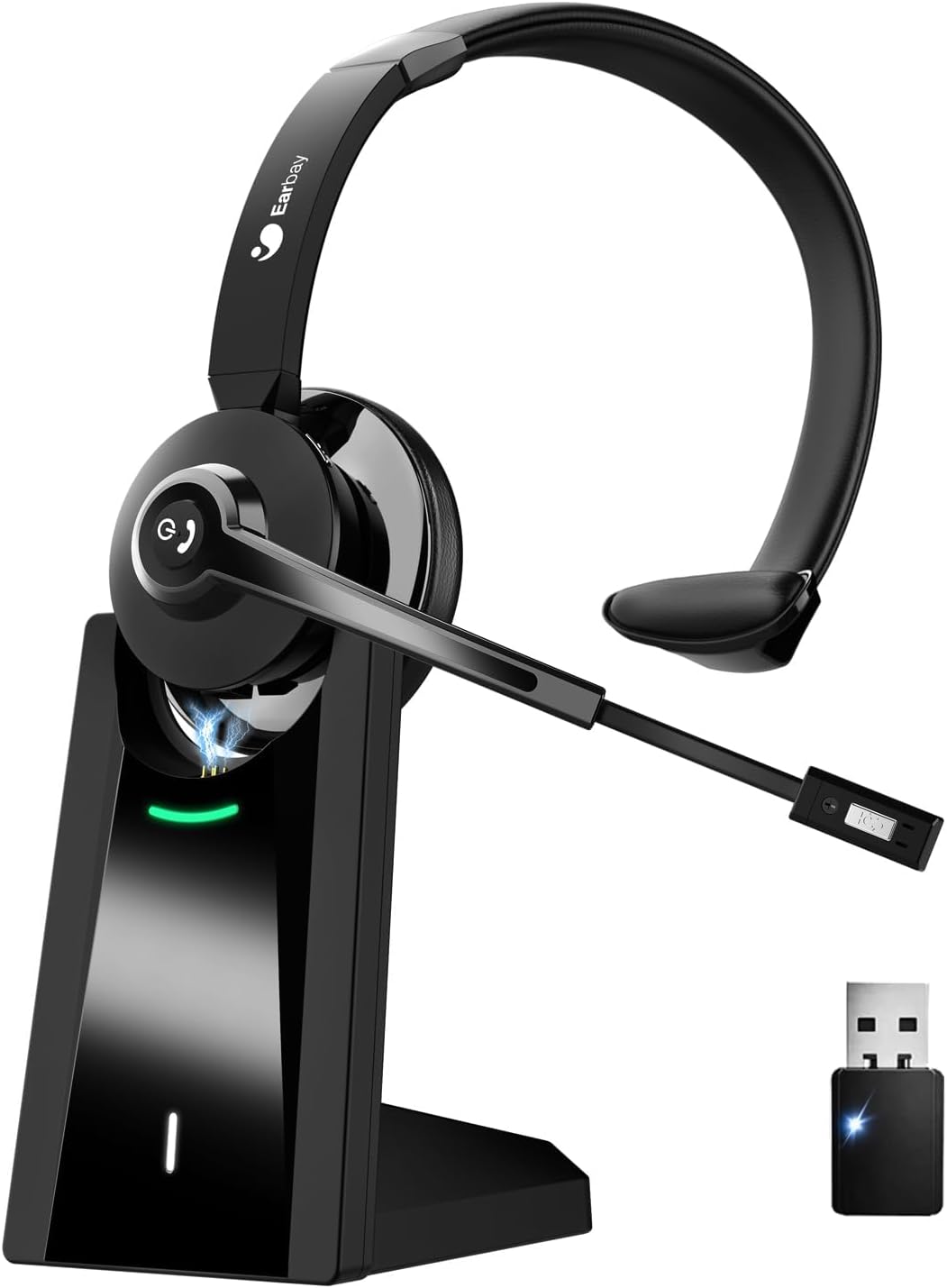 28hrs Talktime Trucker Bluetooth Headset by Earbay - Noise Cancelling Mic!