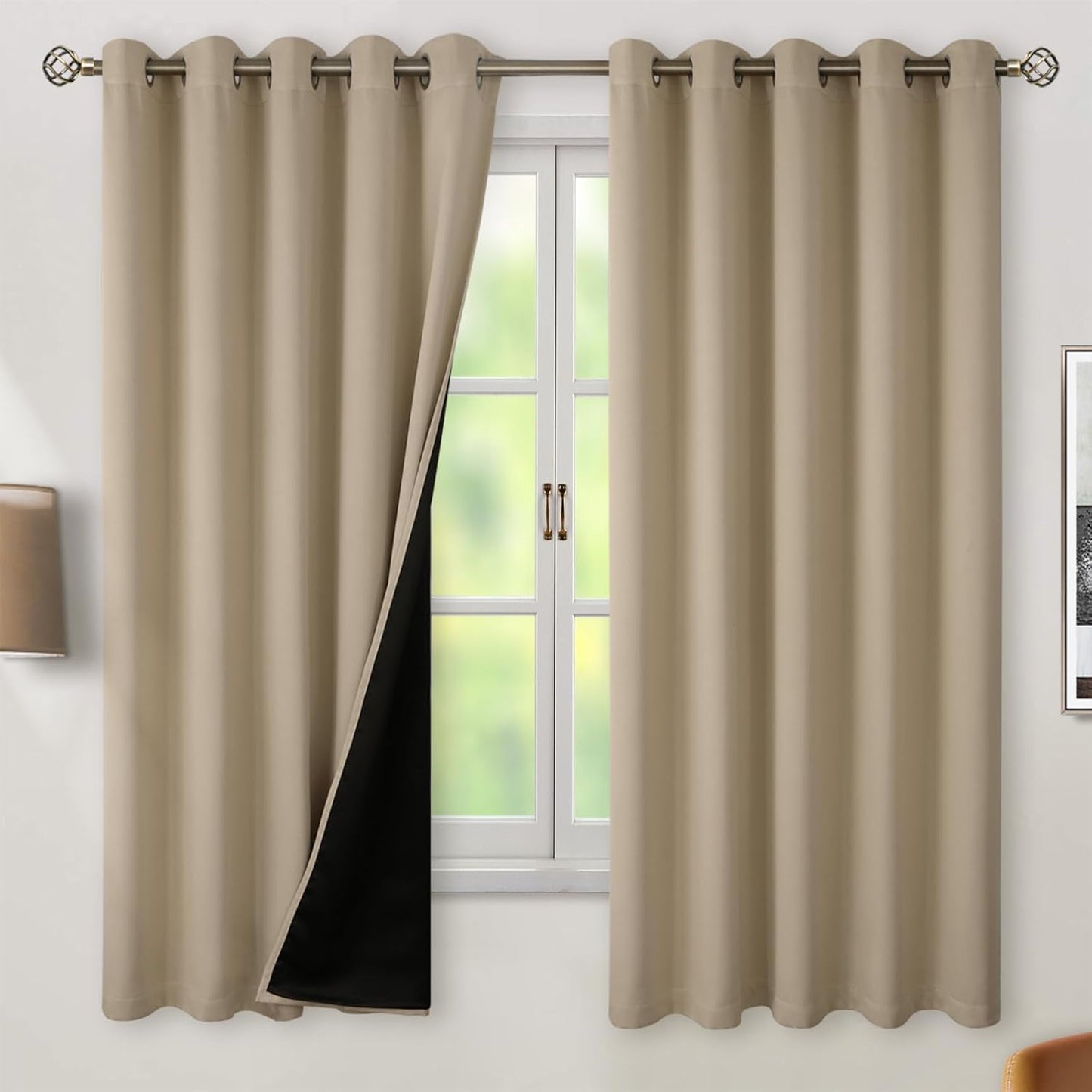 BGment Thermal Insulated Blackout Curtains for Bedroom 60 x 63