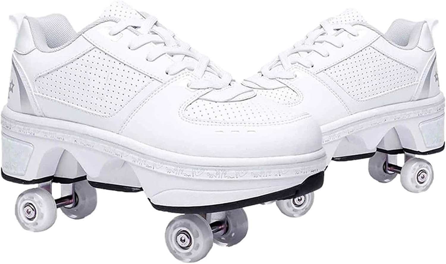 Double-Row Deform Wheel Automatic Walking Shoes for Skating Fun