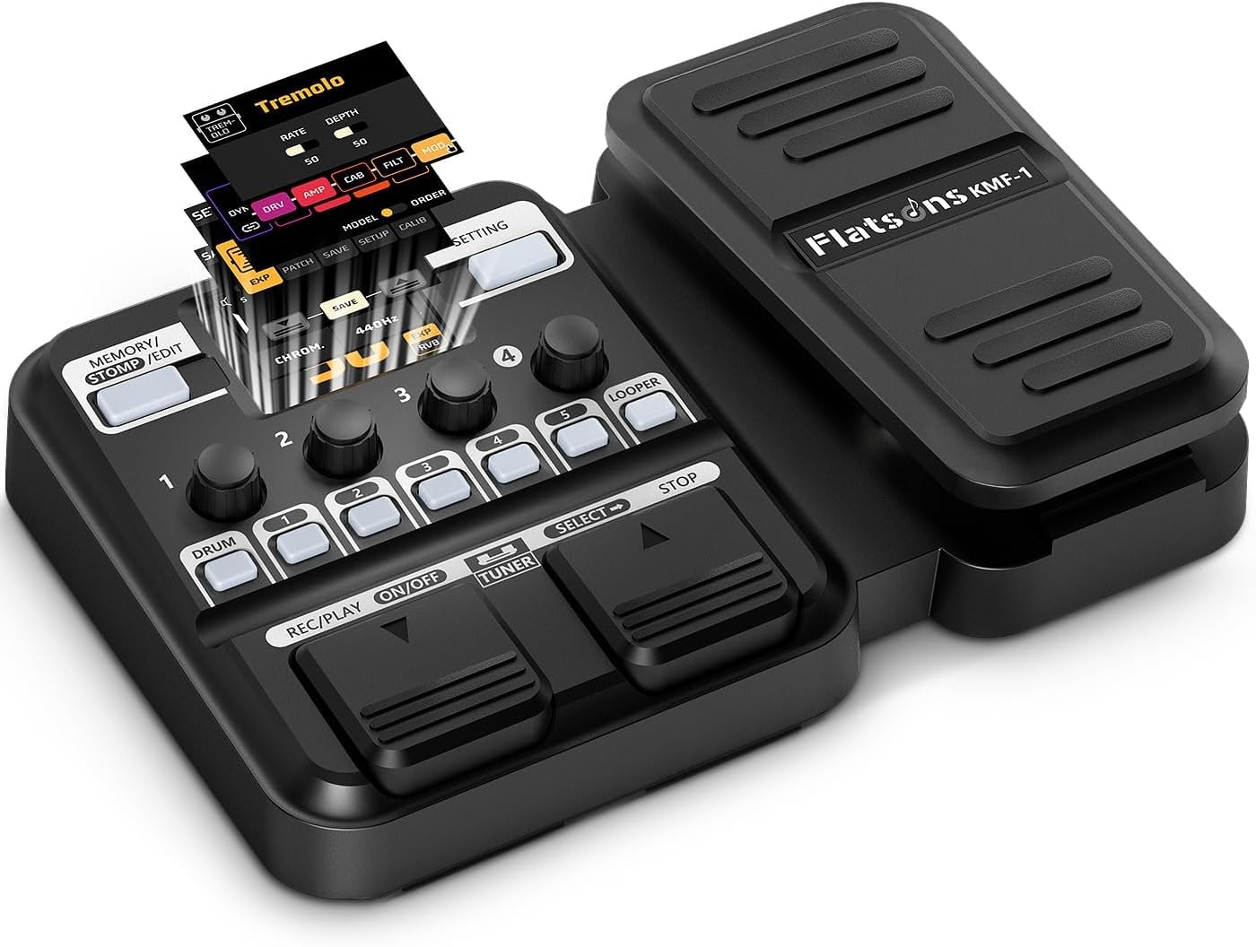 Versatile KMF-1 Guitar Pedal: 77 Effects, 42 Drums