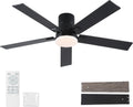 52 Inch Ceiling Fans with Lights and Remote - Low Profile Modern Fan