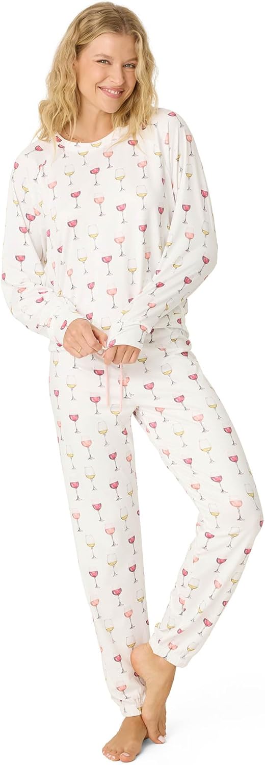 PJ Salvage Women's Cloud Jersey Jogger Pajama Set for Comfort