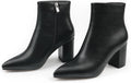 Women's Ankle Boots Chunky Block Heel Pointed Toe - Comfortable 3in