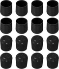Non-Slip Chair Leg Caps, 1 Round - 16pcs, Black