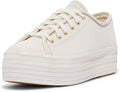 Keds Triple Up Leather Sneaker - White/Gold Platform Comfort