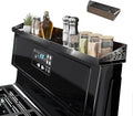 30in Magnetic Stove Top Shelf Black Stainless Steel Spice Rack