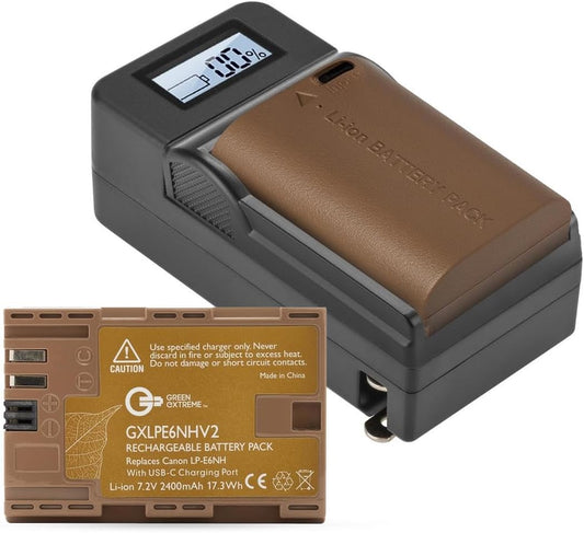 2 Pack LP-E6NH Battery and Smart Charger Kit for Canon Cameras