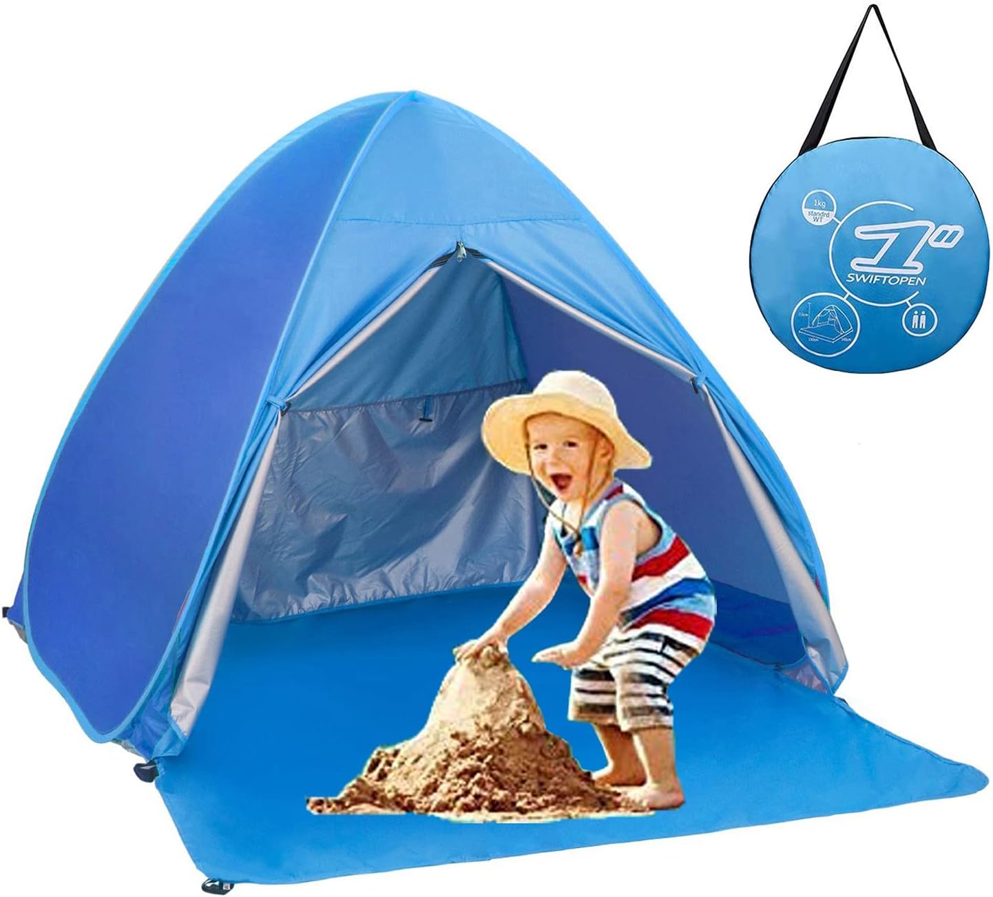 SUMELAY Pop Up Beach Tent - UPF 50+ Sun Shelter