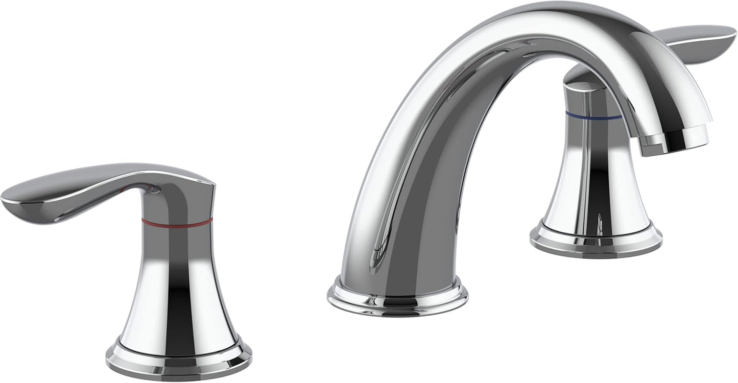 Widespread Chrome Bathroom Faucet with Stainless Steel Drain
