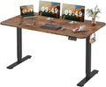 Furmax 55 Electric Standing Desk - Memory Preset, T-Shaped Metal Brackets - Brown