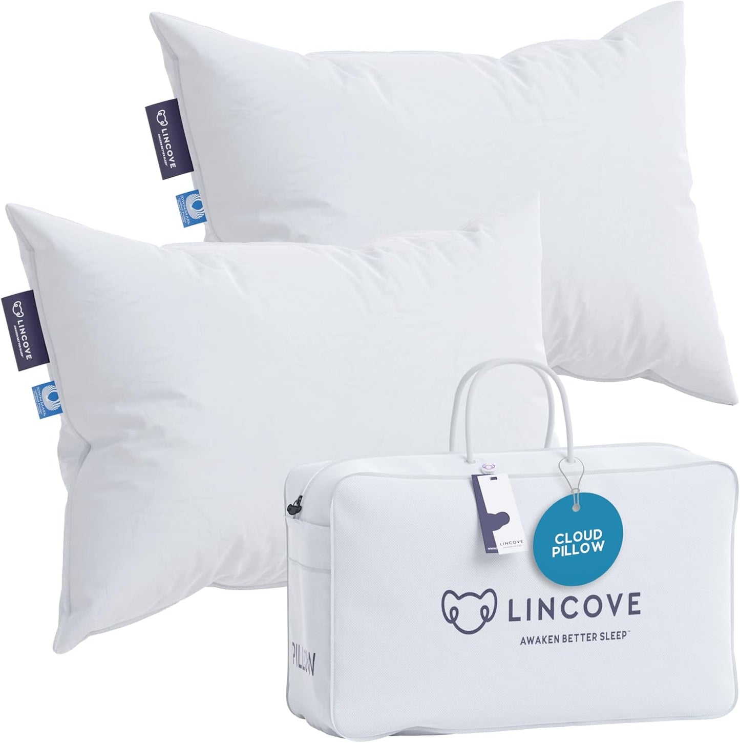 Lincove Cloud Natural Canadian Down Pillow for Luxurious Sleep
