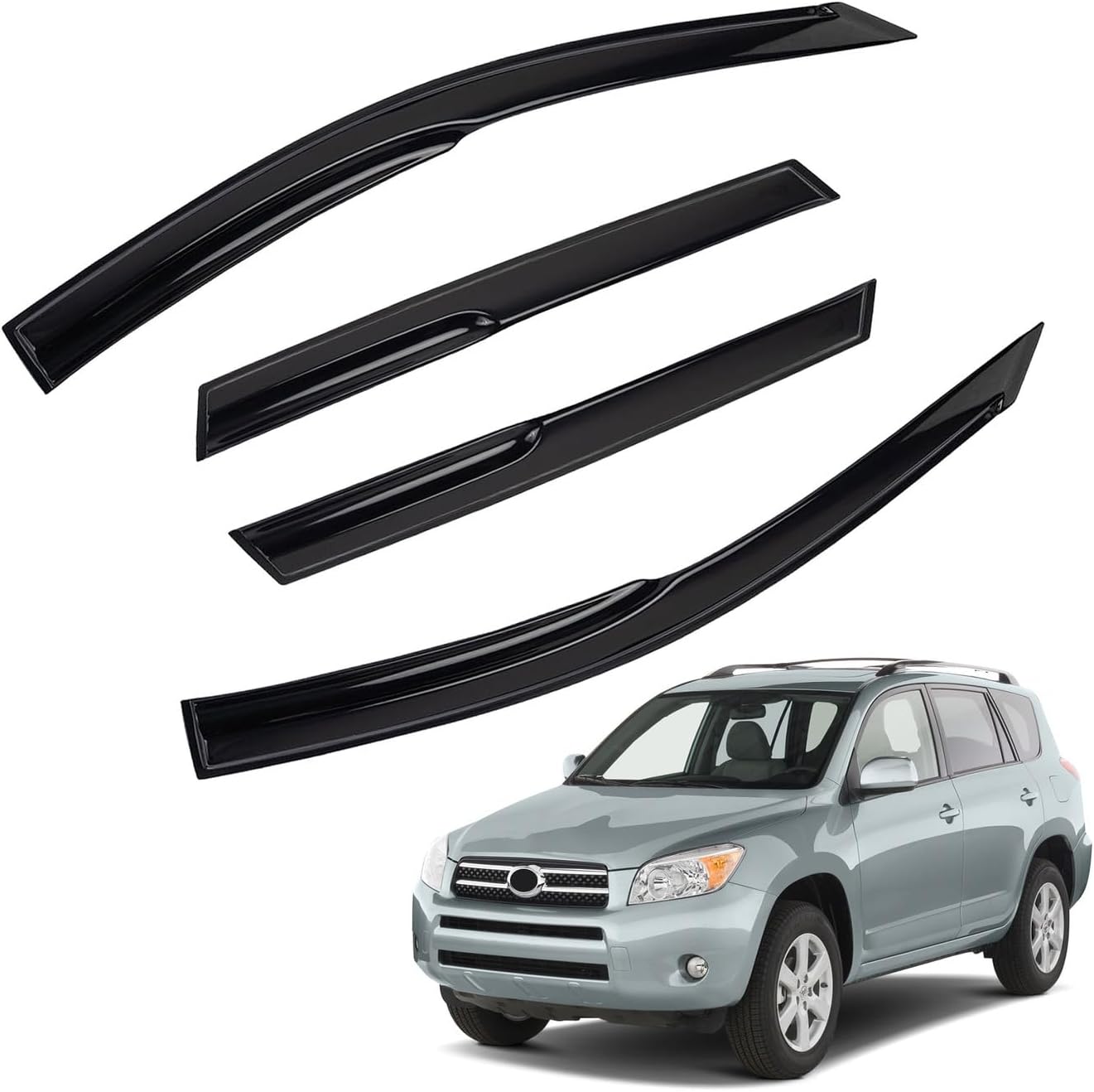 MXSAG 3D Wavy MU Style Window Visors for 2006-2012 RAV4