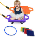 2 Plastic Scooter Boards with Handles for Kids Sports Training
