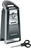 Smooth Edge Electric Can Opener with Scissors - Easy One-Hand Use