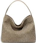 Slouchy Suede Woven Hobo Bag for Women - Stylish Everyday Carry