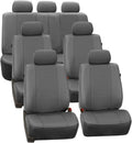 Three Row Car Seat Covers Deluxe Leatherette with 7 Seater - Gray