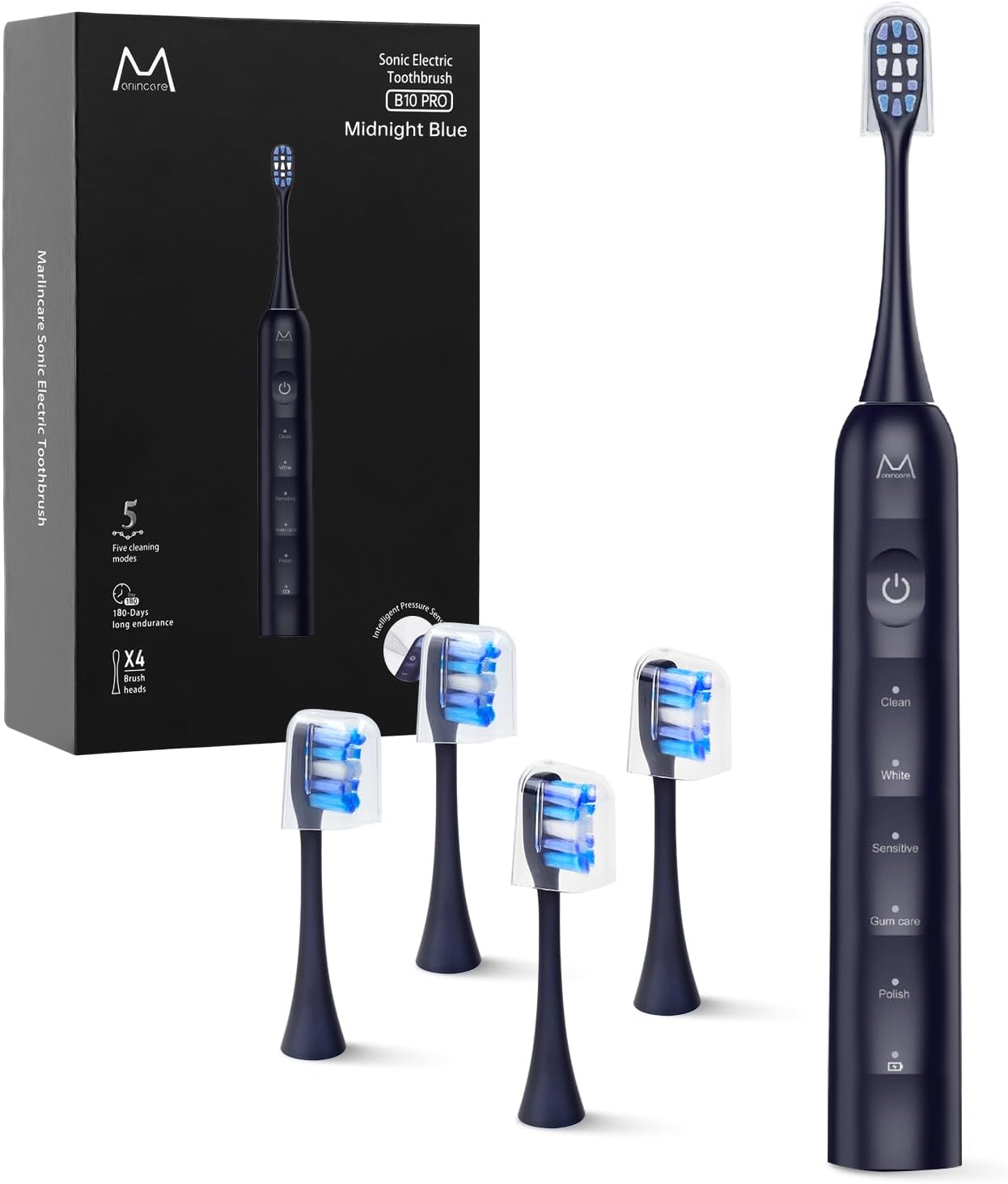 Marlincare Electric Toothbrush for Adults with 180 Days Battery Life