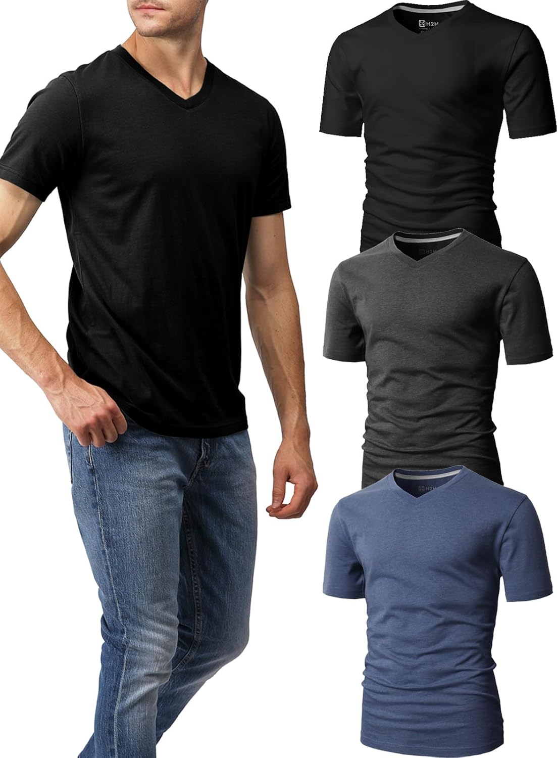 H2H Mens Slime Short Sleeve T-Shirts for Everyday Comfort
